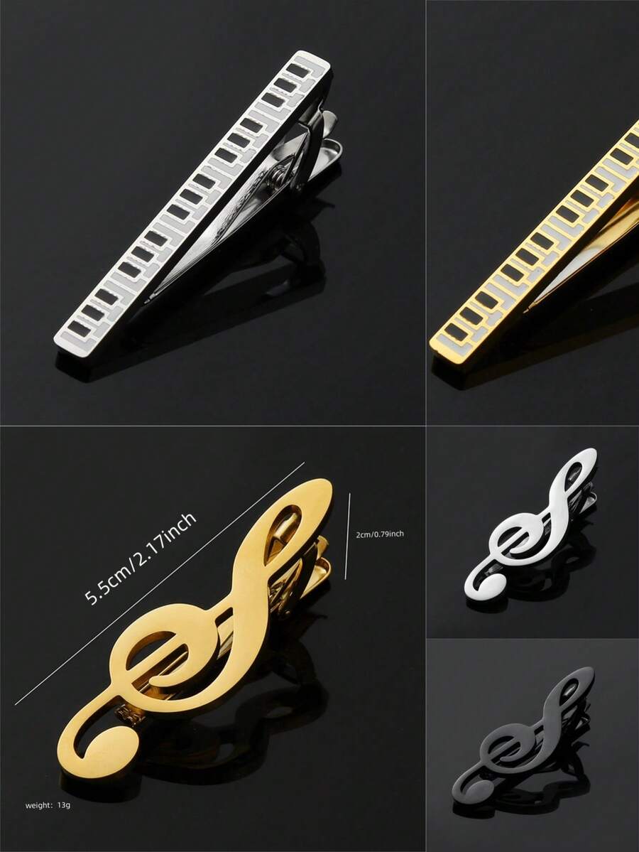 Men'S Formal Wear Ties - 1pc Music Note Piano Key Stainless