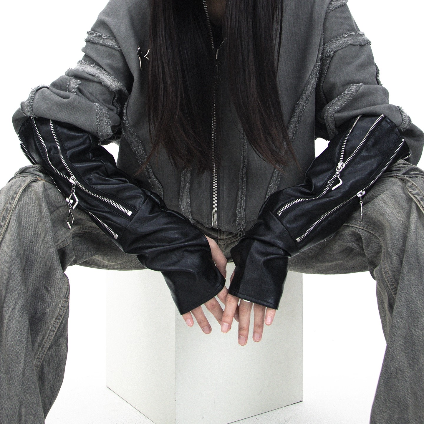 Formal Glove Leather - Women's Fashion PU Leather Zipper Long