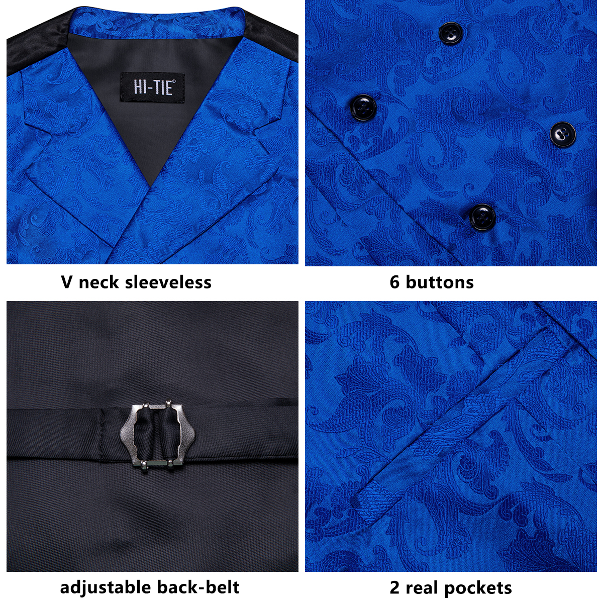 Mens Double Breasted Half Notc - مراجعة Formal Vest Waistcoat وسعره