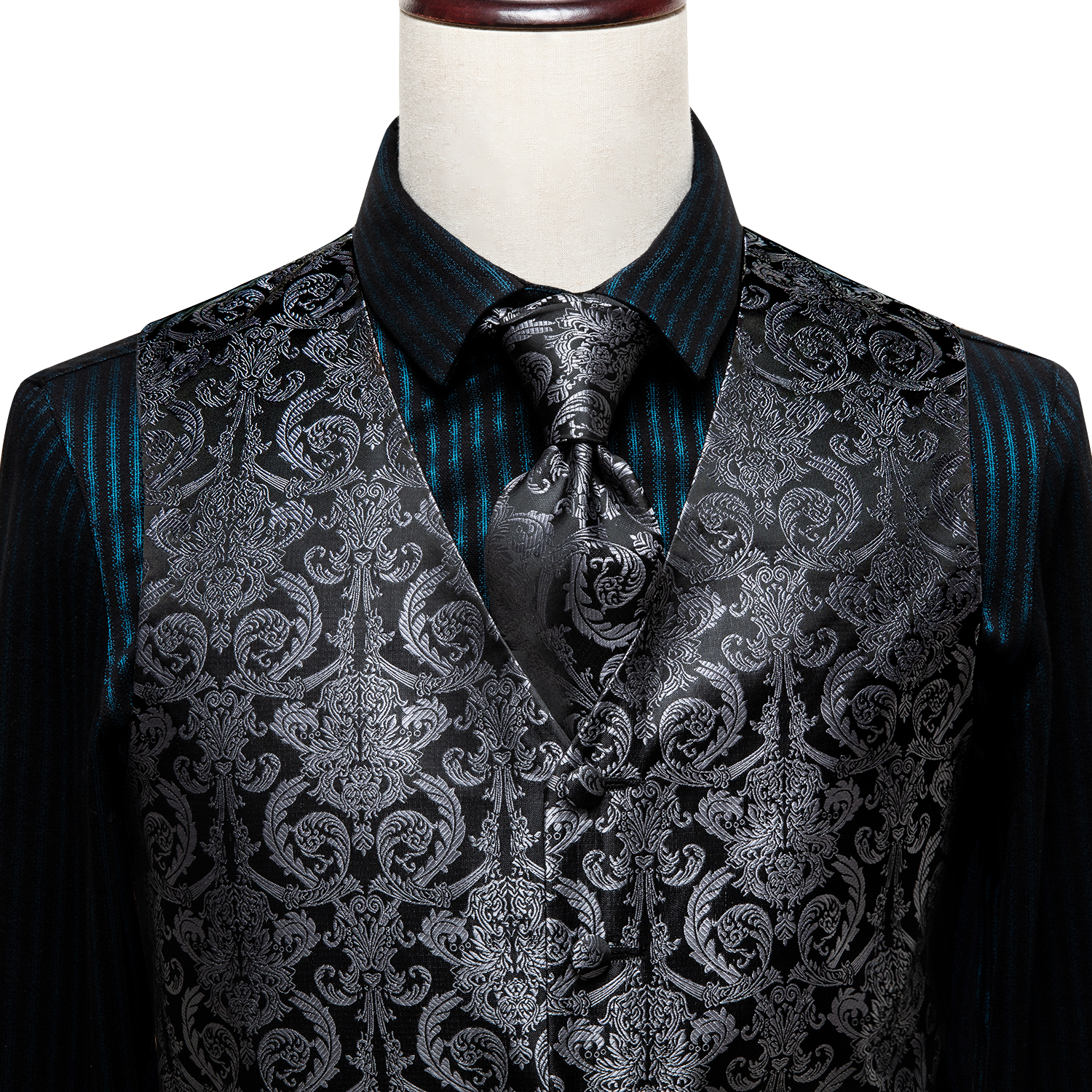 Hi-Tie Black Luxury Paisley Me - مراجعة Formal Vest Waistcoat وسعره