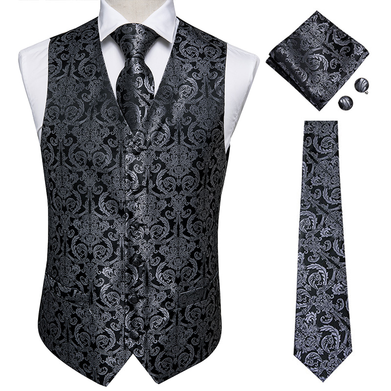Hi-Tie Black Luxury Paisley Me - مراجعة Formal Vest Waistcoat وسعره