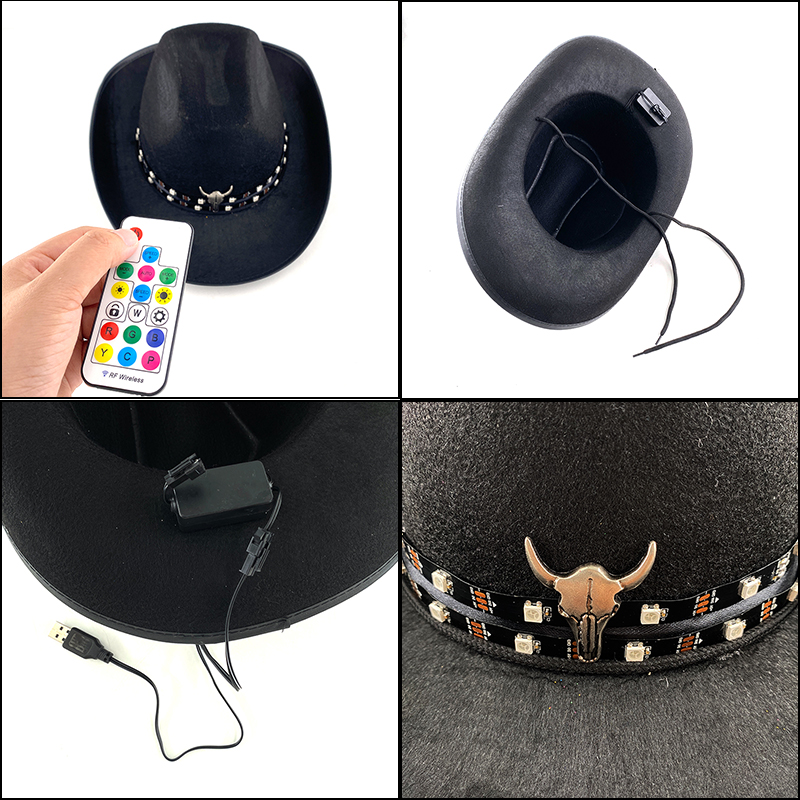 Remote Control LED Cowboy Hat  - مراجعة Men'S Formal Wear For Graduation وسعره