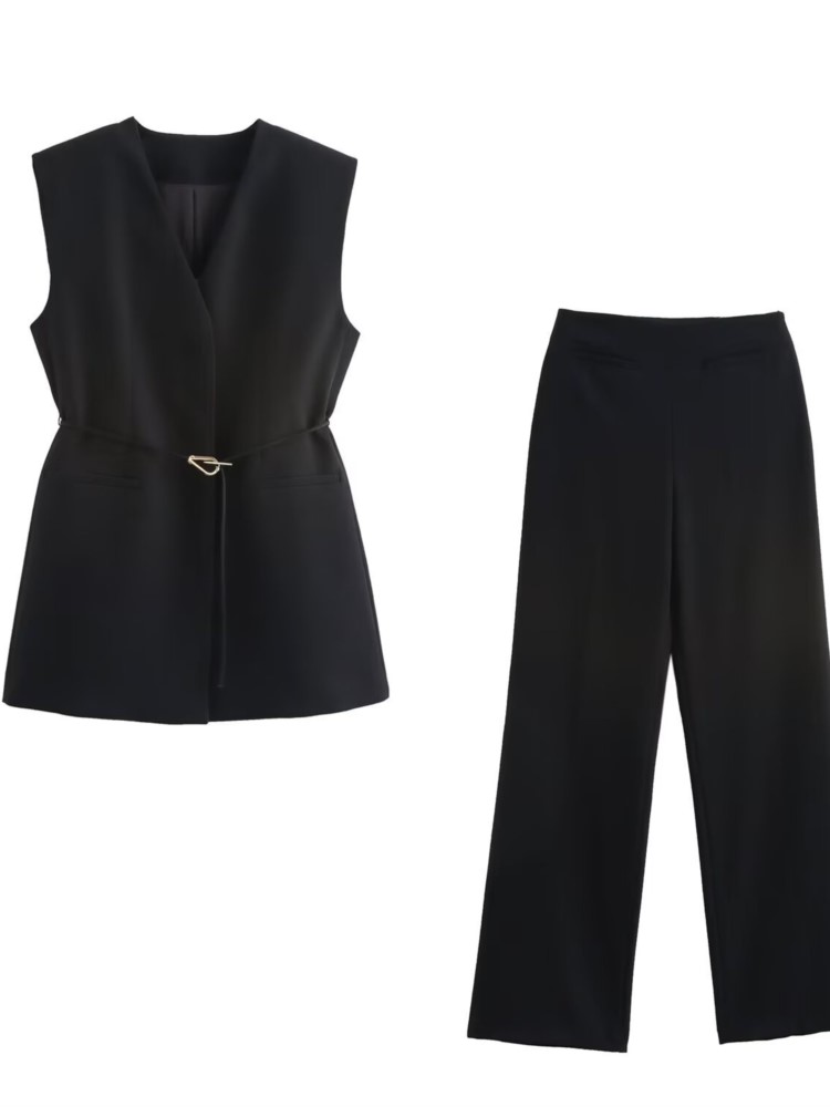 Ladies Solid Color Two Piece S - مراجعة Formal Vest Waistcoat وسعره