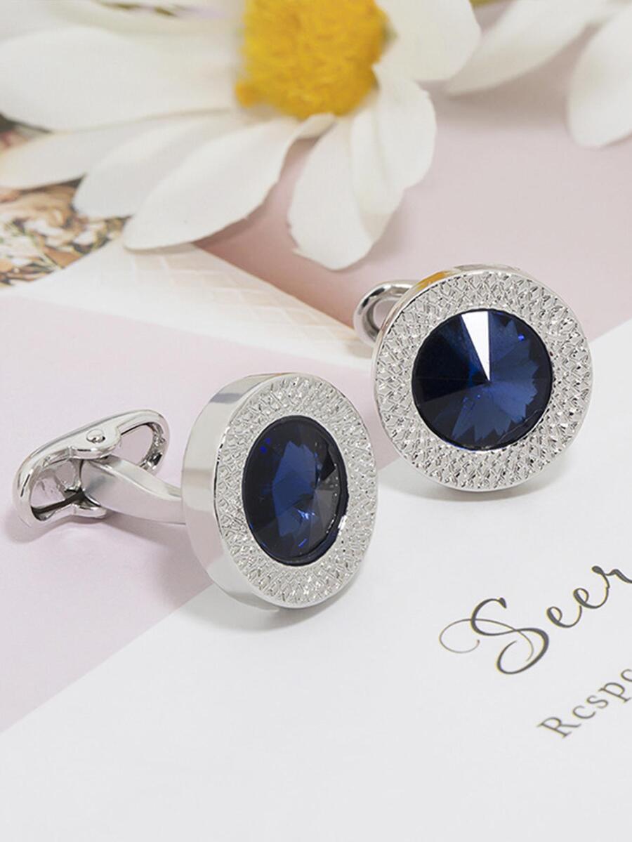 2Pcs Mens Blue Gem Decor Round - مراجعة Men'S Formal Wear Ties وسعره