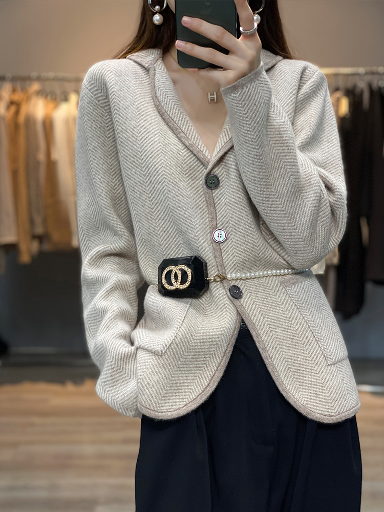 Autumn Winter Women Pure Cashm - مراجعة Wool Suit Jacket وسعره