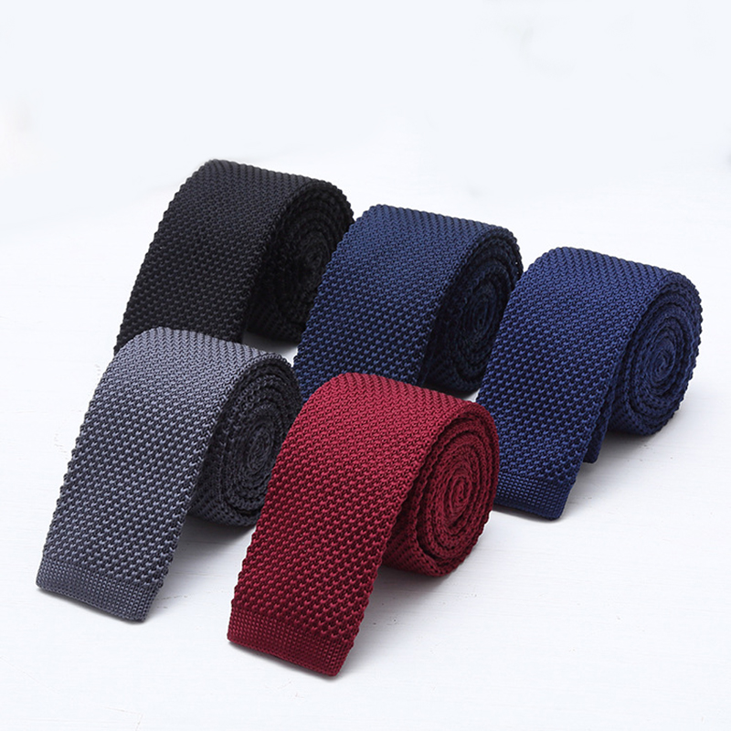 6cm Solid Black White Knitted  - مراجعة Men'S Formal Wear Ties وسعره