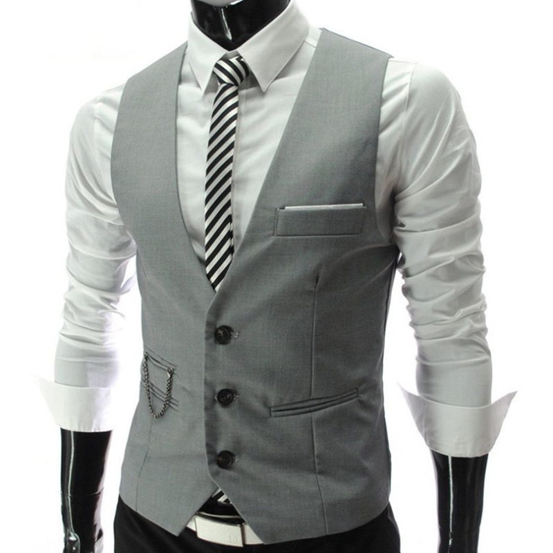 2025 New Grey Dress Vests Slim - مراجعة Formal Vest Waistcoat وسعره