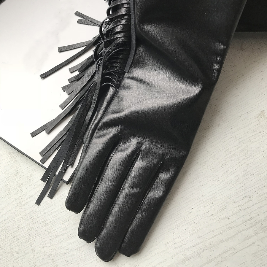 Women's Long Gloves Fringe Tas - مراجعة Formal Glove Leather وسعره