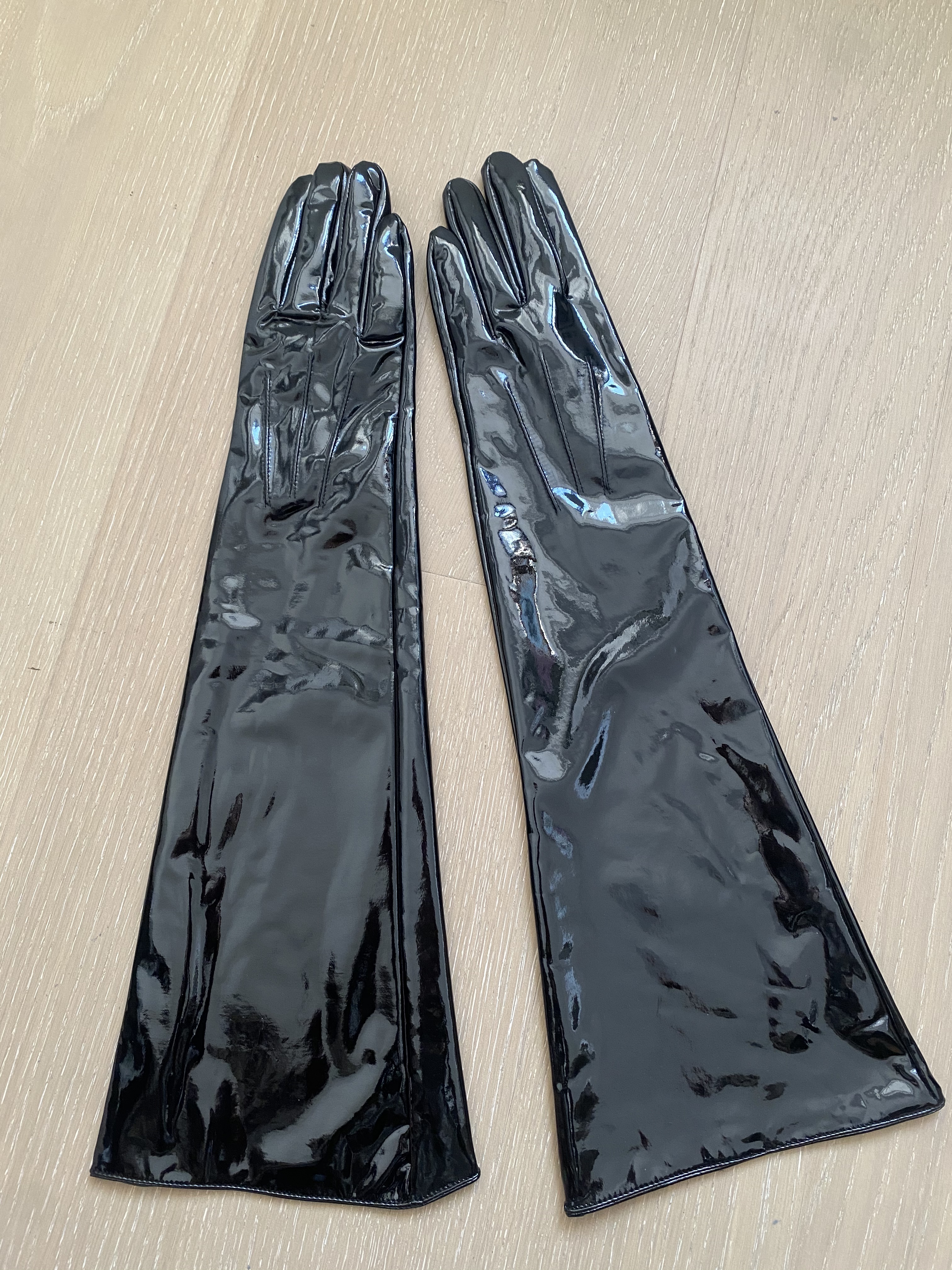 Women's Fashion Patent Black P - مراجعة Formal Glove Leather وسعره