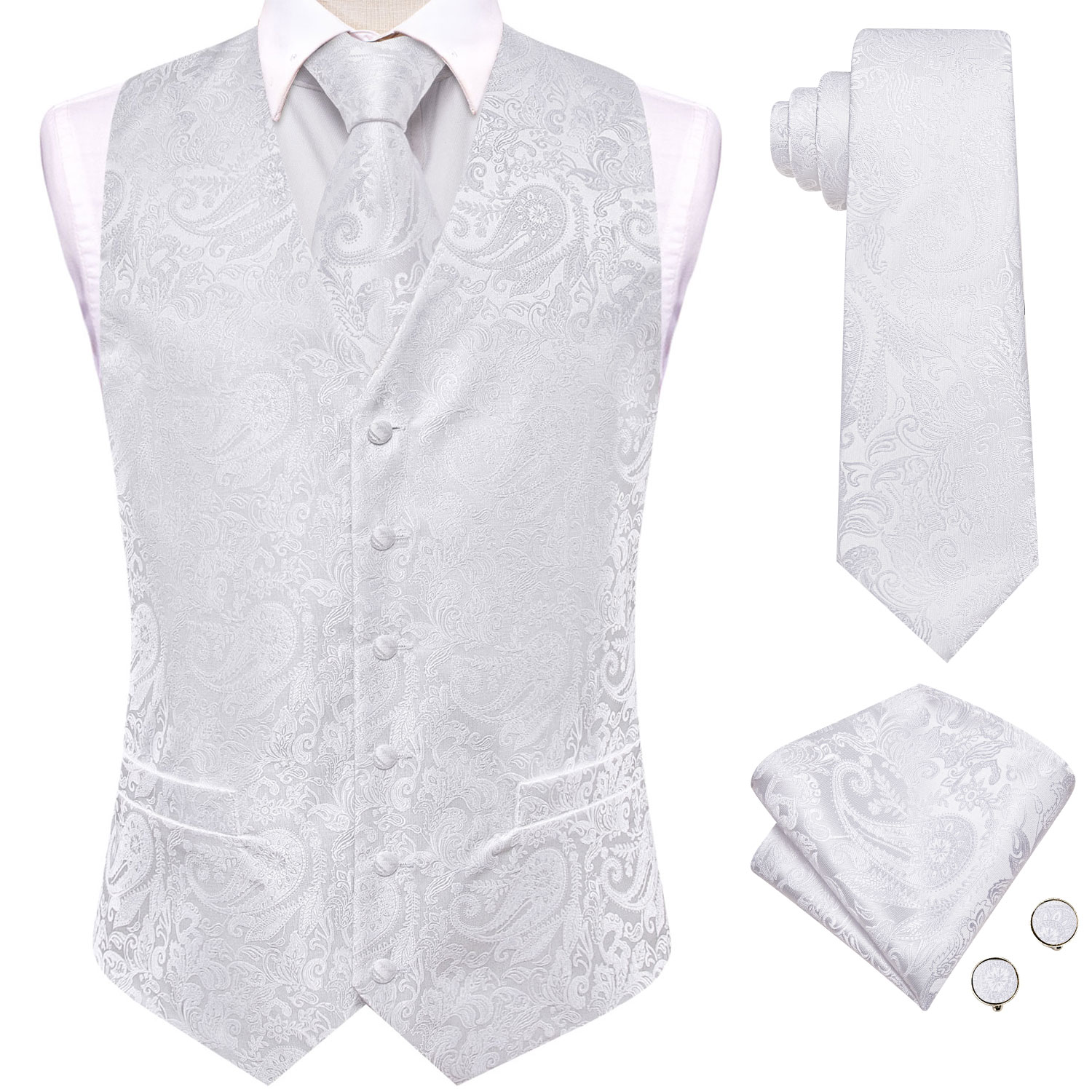 Men's Floral Vest & Tie Hanky  - مراجعة Formal Vest Waistcoat وسعره